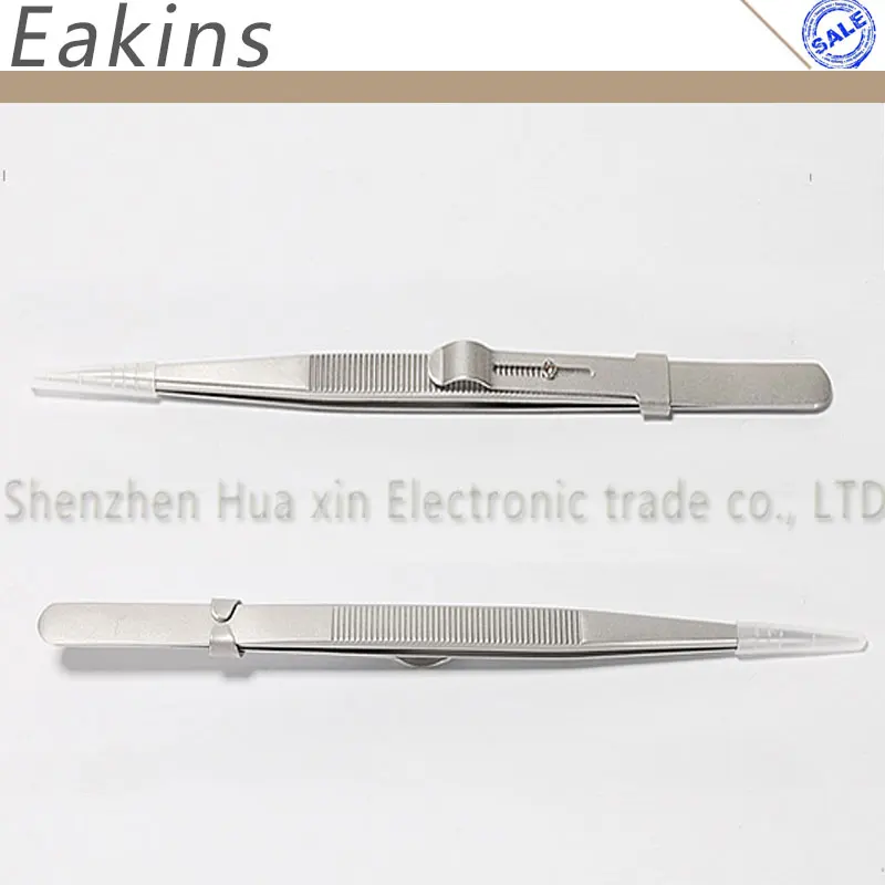 

ESD anti-static Precision Stainless Steel with lock Tweezers for diamond Jewelry gem Detect security