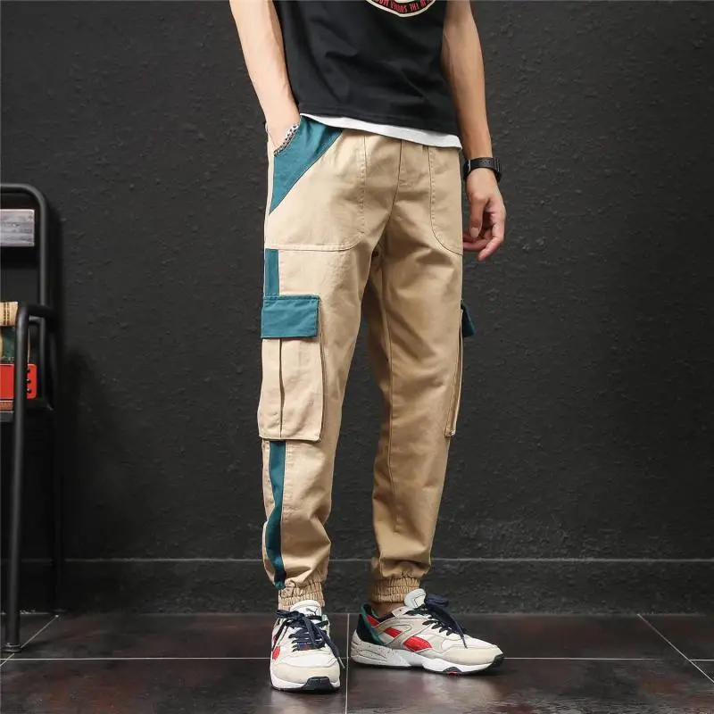 

Color Block Streetwear Cargo Pants Men Clothing 2019 Fashion Plus Size Military Tactical Pants Elastic Waist Trousers XXXXXL