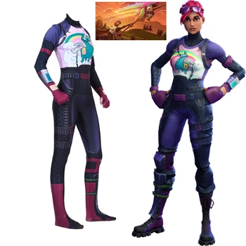 

Game Battle Royale Women Cosplay Costume Brite Bomber llama Rainbow Horse Zentai Bodysuit Jumpsuits Halloween Party Suits