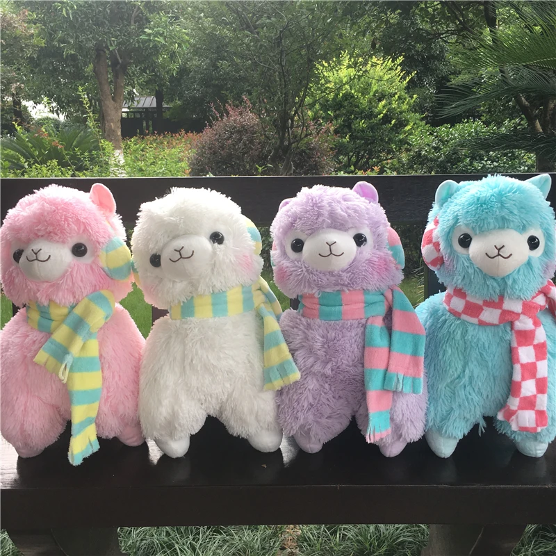 

35cm/45cm Gaint Japanese Wearing Earflap Alpaca Plush Toys,EarPhone Alpaca Plush Toys, Kids Alpaca Christmas Gifts 5 Colors