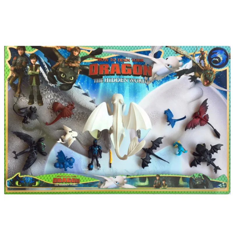 

8 styles Toothless How to Train Your Dragon 3 Light Fury night fury Can move PVC Collectible Kids Gifts Toys For Children gift