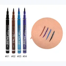 5 цветов на выбор, черный, коричневый, синий, фиолетовый, зеленый жидкий карандаш для глаз, Водостойкая Подводка для глаз, брендовый косметический набор для макияжа глаз