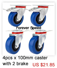 4pcs 75mm Heavy Duty 200kg Swivel Castor Wheels Trolley Furniture Chair Caster Rubber Brake Trolley Wheel ruedas para mueble