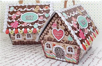 

New arrival Christmas house candy box/Christmas gingerbread house box /cake cookie pouchdecoration