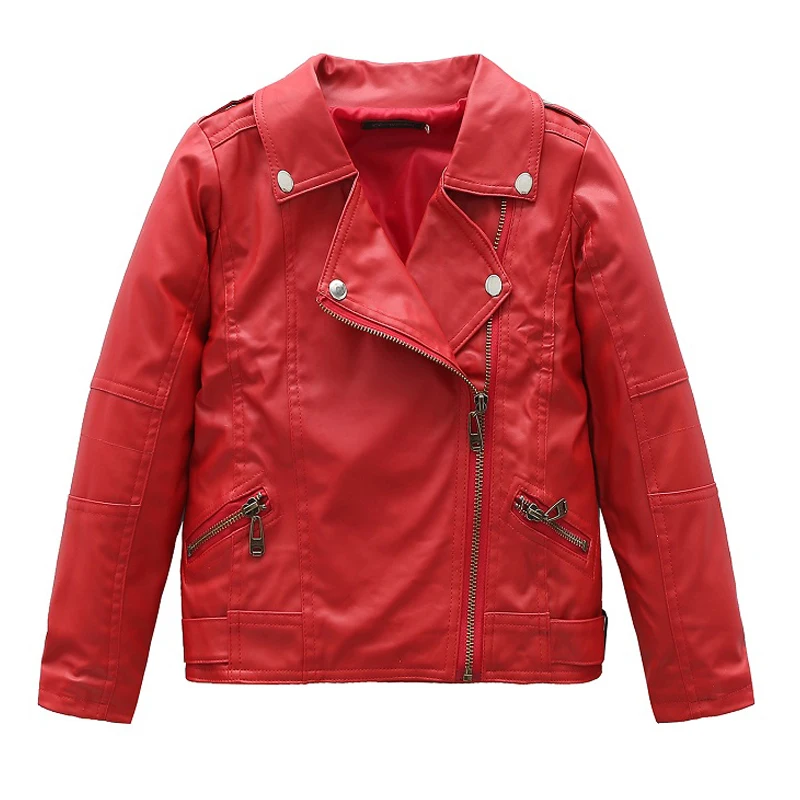 Grandwish New Kids Jackets Kids PU Leather Jacket Boys and Girls