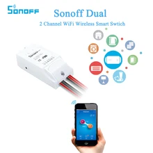 ITEAD sonoff двойной 2 канала Wi-Fi Беспроводной Smart Сделай Сам переключатель Дистанционное управление обратного отсчета времени для IOS Android Умный дом автоматизации