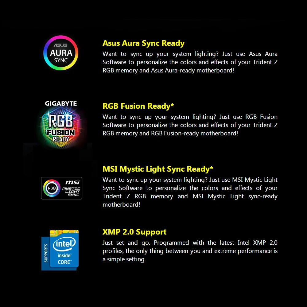 Оперативная память серии G.SKILL TridentZ RGB ОЗУ DDR4 32G(8Gx4) 3200 МГц 1 35 в для настольного