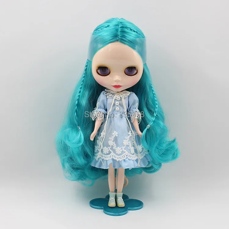 

Green mix blue Curly Hair With White Skin Nude Blyth Doll gift Toy 4302/4006