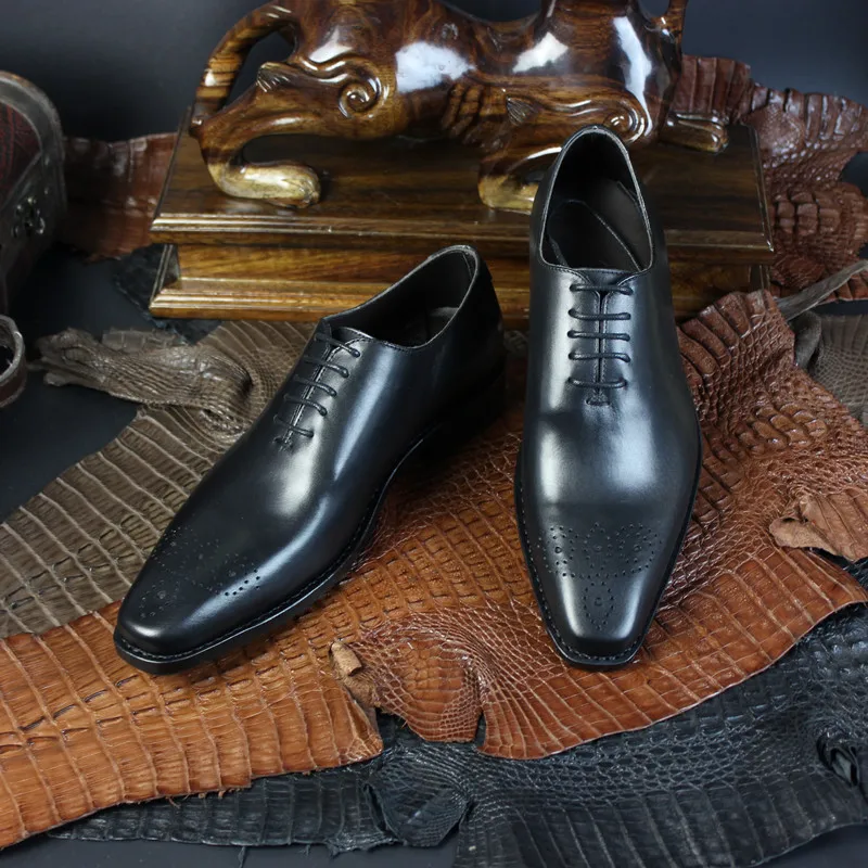 SKP124Custom Made Goodyear 100% Genuine Leather Handmade Oxfords Shoes, Men's Handcraft Dress Formal Shoes Large/Plus Size