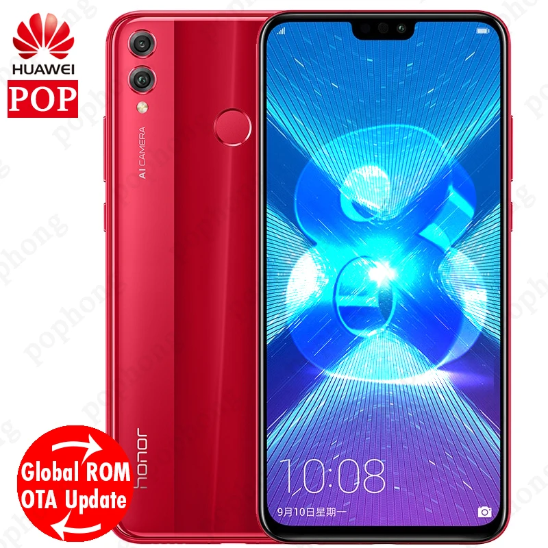 

Original HONOR 8X Google Playstore Dual SIM Mobile Phone 6.5 inch Kirin 710 Octa Core Android 9.0 3750mAh FingerPrint 20MP CAM