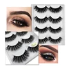 SHIDISHANGPIN Eyelash 5 pairs handmade mink eyelashes Wispy Fluffy Dramatic faux cils  3d mink lashes extension fasle eyelashes ► Photo 3/6