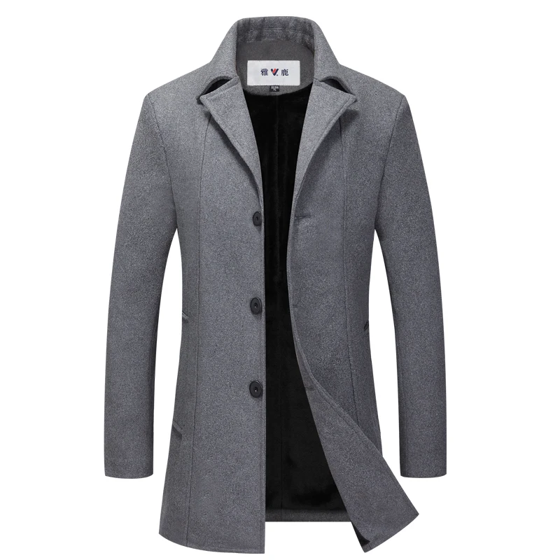 Brand Autumn Winter Men's Casual Wool Coat Fashion Business Slim The Long Section Windbreaker Coat Mens casual Woolen 6007 Brand Autumn Winter Men's Casual Wool Coat Fashion Business Slim The Long Section Windbreaker Coat Mens casual Woolen 6007