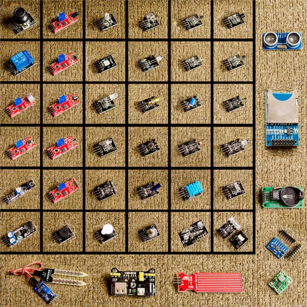 Модули датчиков 45 в 1 стартовый комплект для arduino лучше, чем - Цвет: 45in1