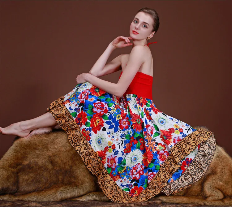 Summer Fashion desigual dress spain 2015 women dress Red&Print dresses