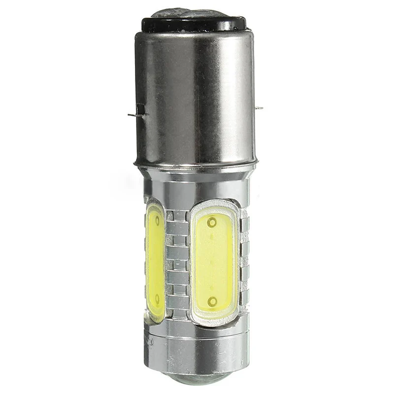New Arrival 1pc White Motorcycle H6 Headlight DC12V 7.5W BA20D 4 COB LED Moto Moped Scooter ATV Lamp Bulb Aluminum Light
