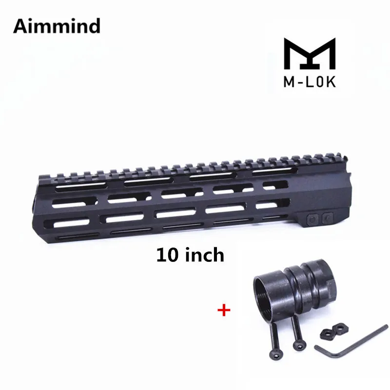 10 &quotAR15 Free Float keymod M LOK mlok Handguard Picatinny Rail тонкий стиль со стальной бочковой гайкой для