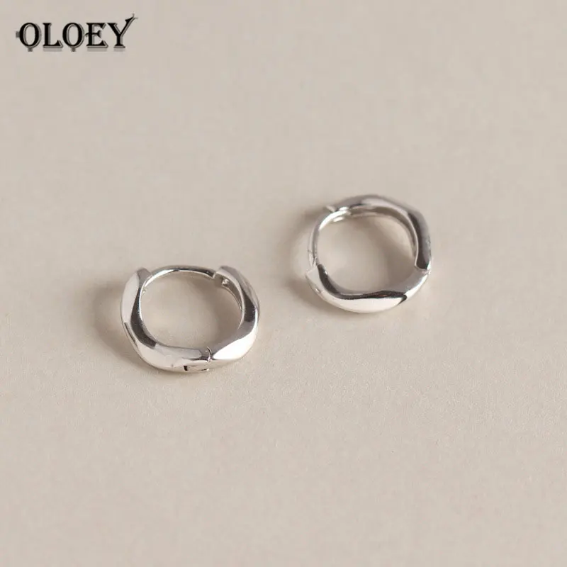 OLOEY подлинные 925 пробы серебряные серьги-кольца для женщин девушек минималистичные геометрические Необычные корейские ювелирные изделия YME460