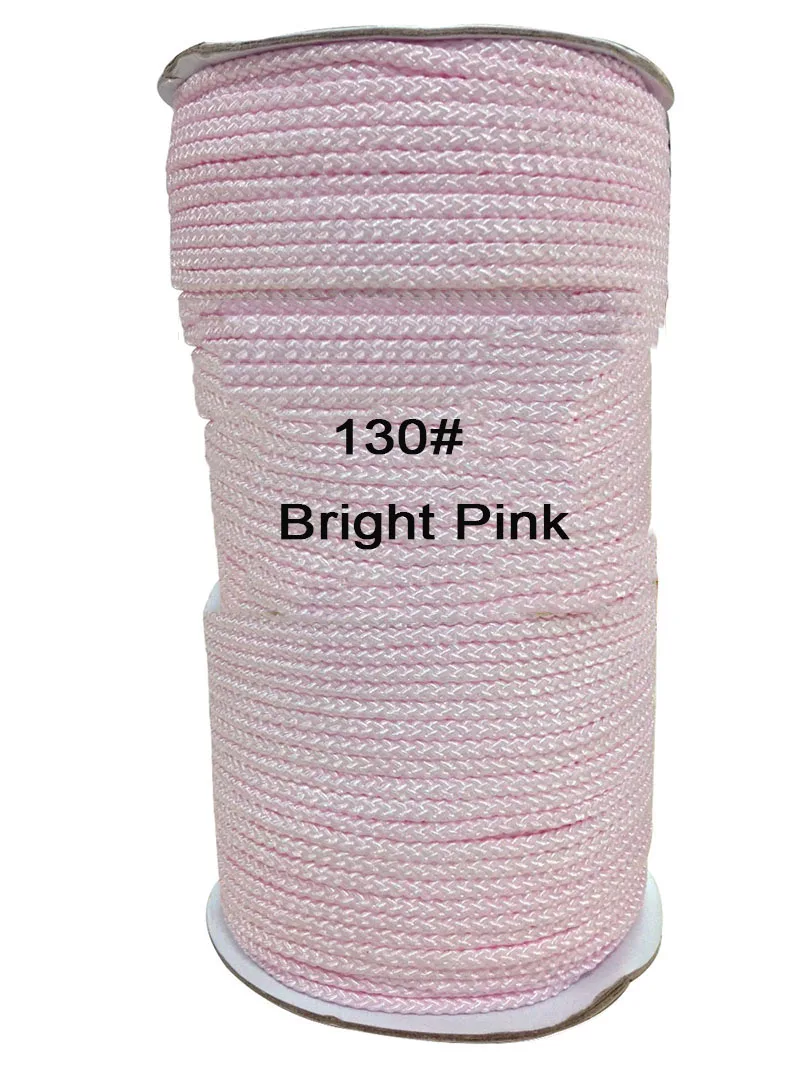 

3mm Bright Pink Colorfast Rattail Satin Braid Nylon Cord+DIY Jewelry Accessories Macrame Rope Earring Beading Cords