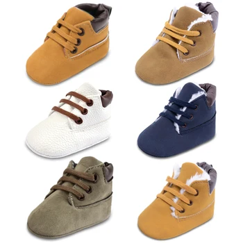 

Newborn Baby Boys Classic Handsome First Walkers Shoes Babe Infant Toddler Soft Soled Boots 12 color selection bebes boys shoes