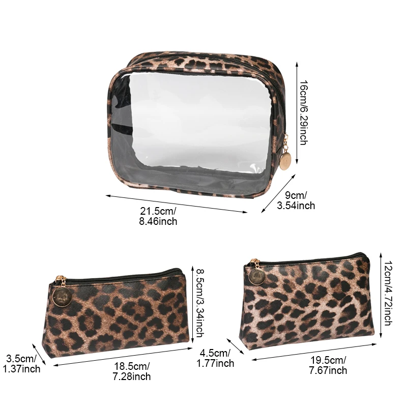 ليوبارد للماء حقيبة مستحضرات تجميل من البلاستيك المرأة السفر الجمال ماكياج أدوات الزينة حقيبة للتخزين الشفاه حامل المنظم اكسسوارات