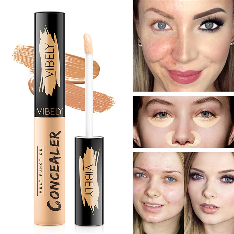 

Liquid Concealer Waterproof Brighten Face Makeup Eye Dark Circles Corrector Pore Acne Full Cover Base Cosmetic Concealer Cream