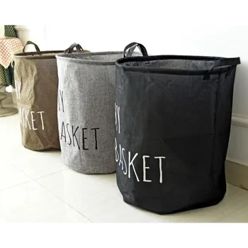 

Laundry Basket Zakka Canvas Storage Baskets Children Room Sundries Box Foldable Clothes Orangizer Kid Toys Storage Bags