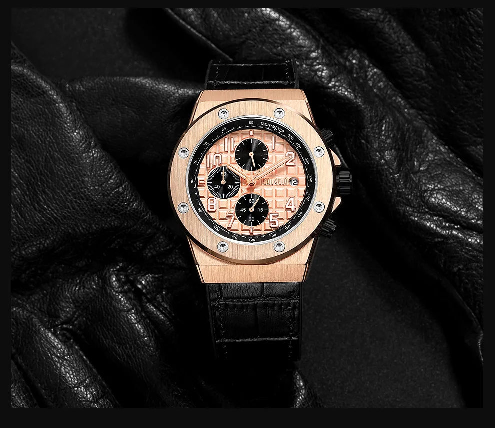 BAOGELA Homme Nouveau кварцевый браслет Montres, Chronographe, дизайнерский, светящийся, мужской, Cuir браслет, Relog