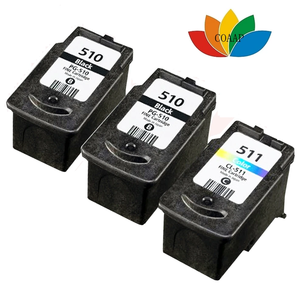 

3pk Compatible PG-510 XL for Canon PG510 PG-511 XL PIXMA MP230 MP240 MP490 MP492 MP499 iP2700 MP280 MX330 MX340 MX350 MX410