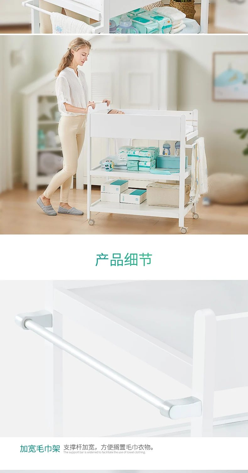 Стол для пеленок новорожденных из твердой древесины стол для хранения многофункциональный стол для пеленок с роликом легко перемещать