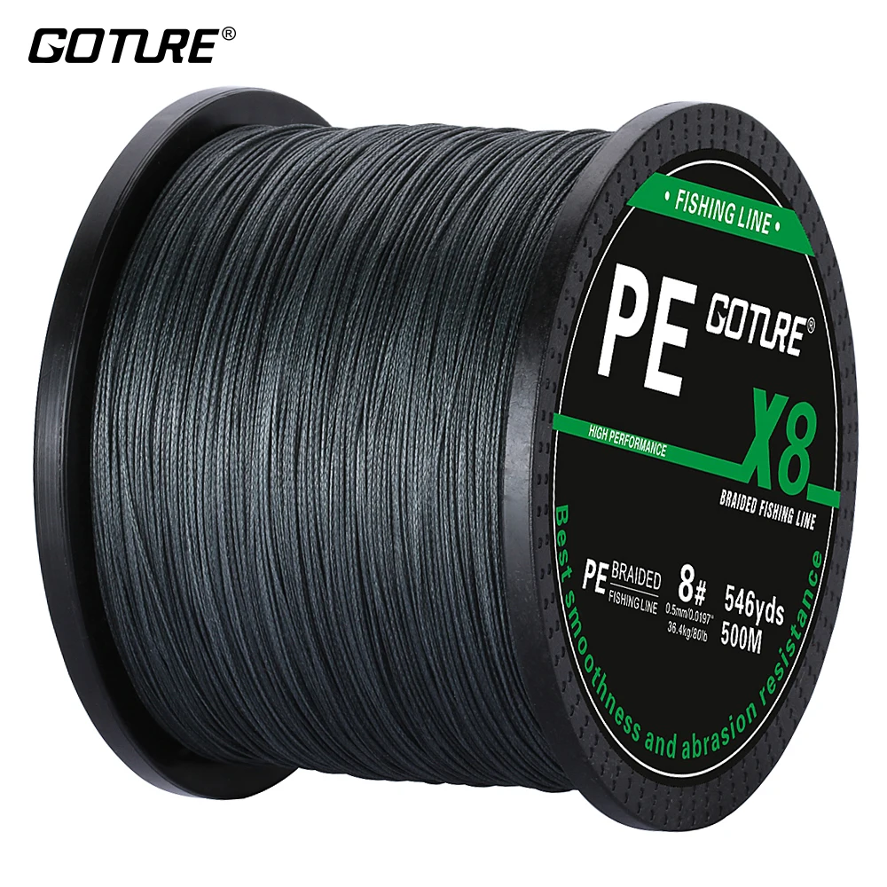 Goture 500M/546Yds PE Braided Fishing Line Rope Wire Multifilament 8