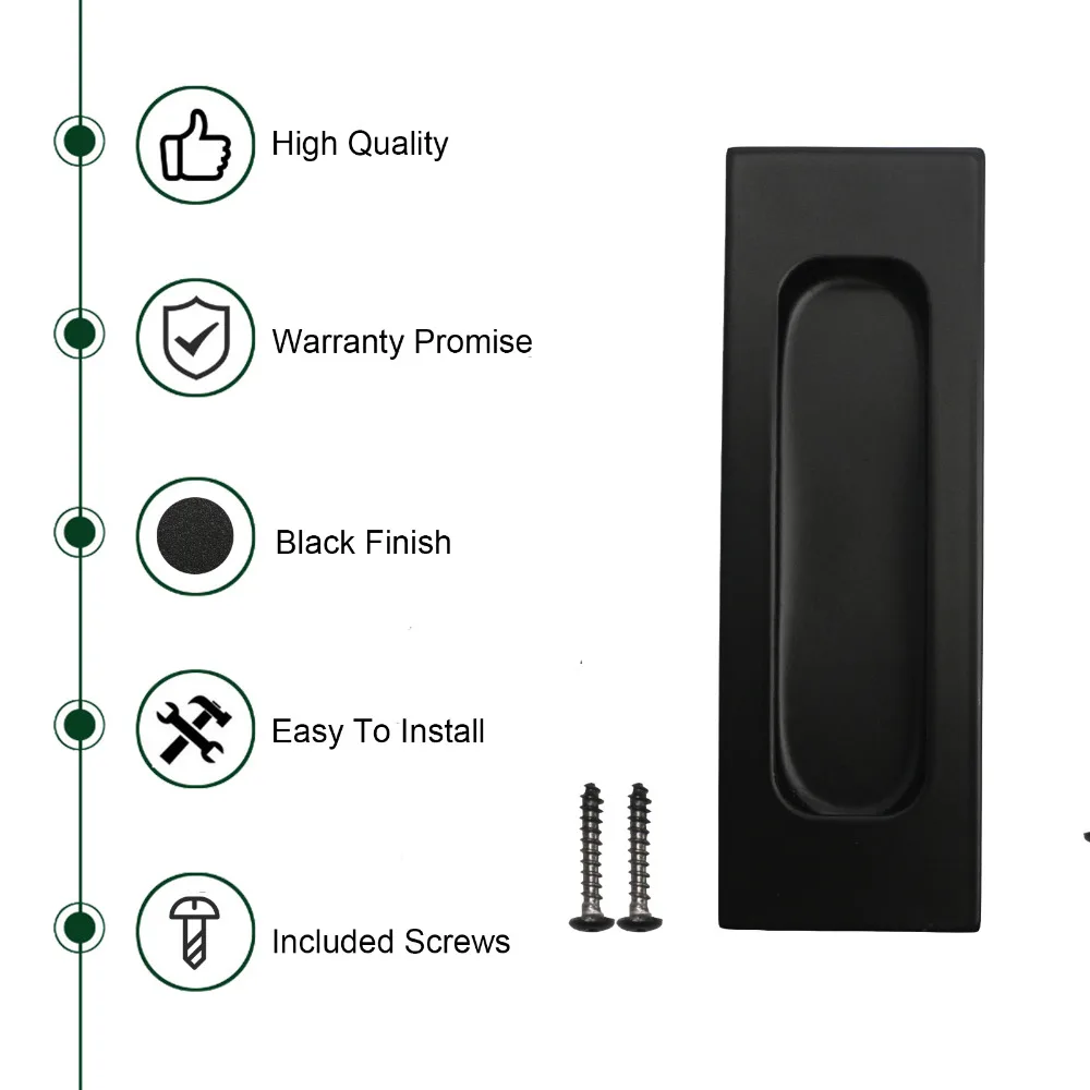 Probrico квадратная Встраиваемая раздвижная дверь Handlle черная 304 нержавеющая сталь Ручка для кухонного шкафа прямоугольная ручка для мебели