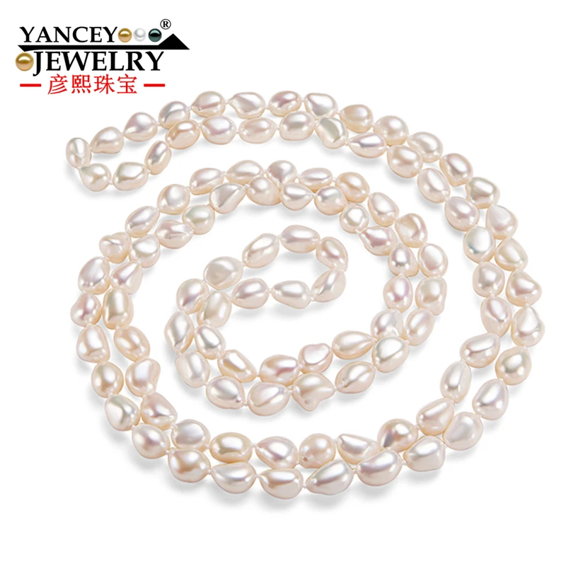 

120CM Genuine Baroque Pearl Necklace Chain For Women New Bijouterie 100% Real Pearl Necklaces Fine Jewelry Birthday Gifts