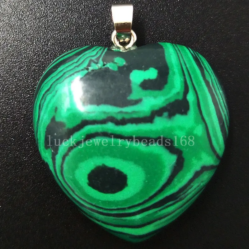 Spedizione Gratuita Bella Gioielli Donne Uomini Ciondolo Malachite Cuore Bead Pc5707