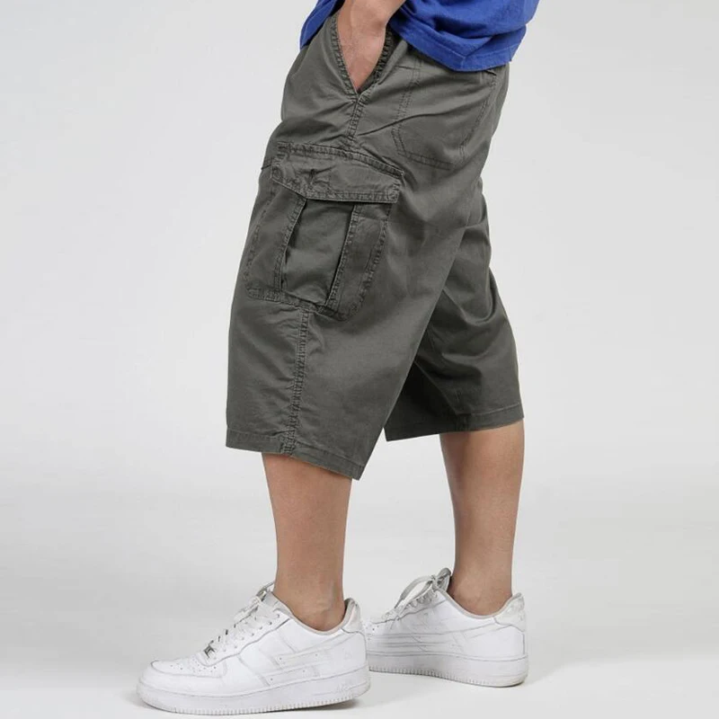 Shorts Men Loose Cargo Shorts Bermuda Masculina Plus Size 5XL 6XL Casual Capris Pocket Short Mens Cotton Sweatpants Pantalones