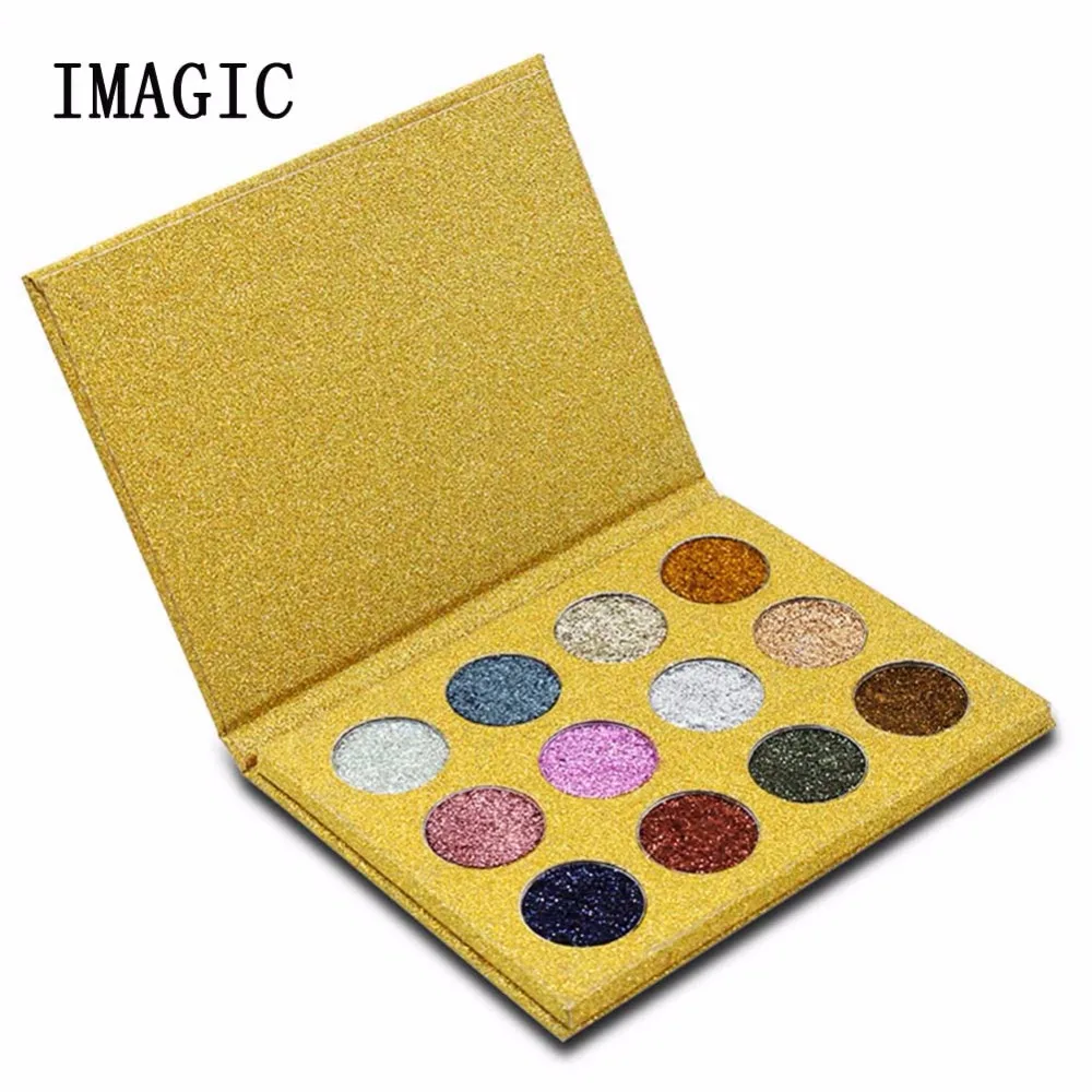 IMAGIC Flash Shimmer Тени для век Make Up Palette 12 цветов прессованные тени Палитра Алмазный