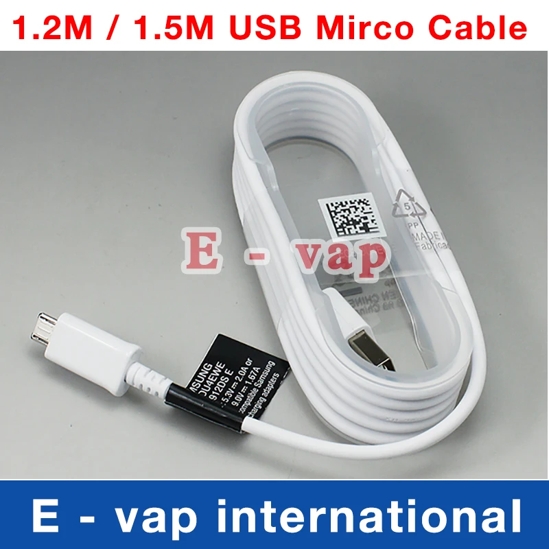 

100% Genuine Original 1.2m/1.5m Micro USB Sync Data Fast Charger Cable for Samsung S7 S6 Edge S4 S3 Note 4 5 ,100pcs/lot