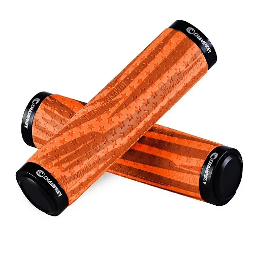 Шампки SPR руль велосипеда ручки звезда Серия 1 пара снасти полиуретановая поверхность с мягким материалом Велоспорт сцепление - Цвет: Orange