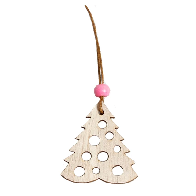 12pcs/lot Christmas Decorations Wooden Snowflake Christmas Tree Garland Wood Christmas Ornament For Home Xmas Party Favors SD396