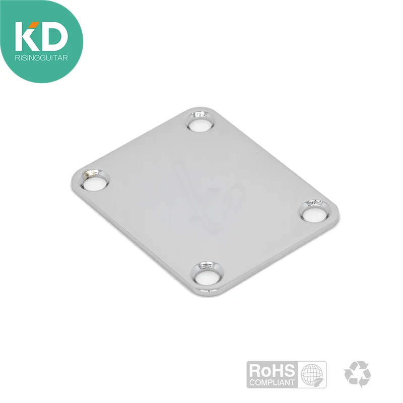 

Chrome Neck Joint Plates FD logo with 4 chrome screws for Electric Guitar