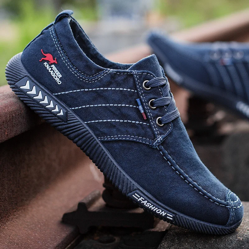 

New Trend Denim Canvas Shoes Spring Summer Autumn Casual Shoes Men 2019 Breathable Footwear Lace-Up Men Canvas Shoes