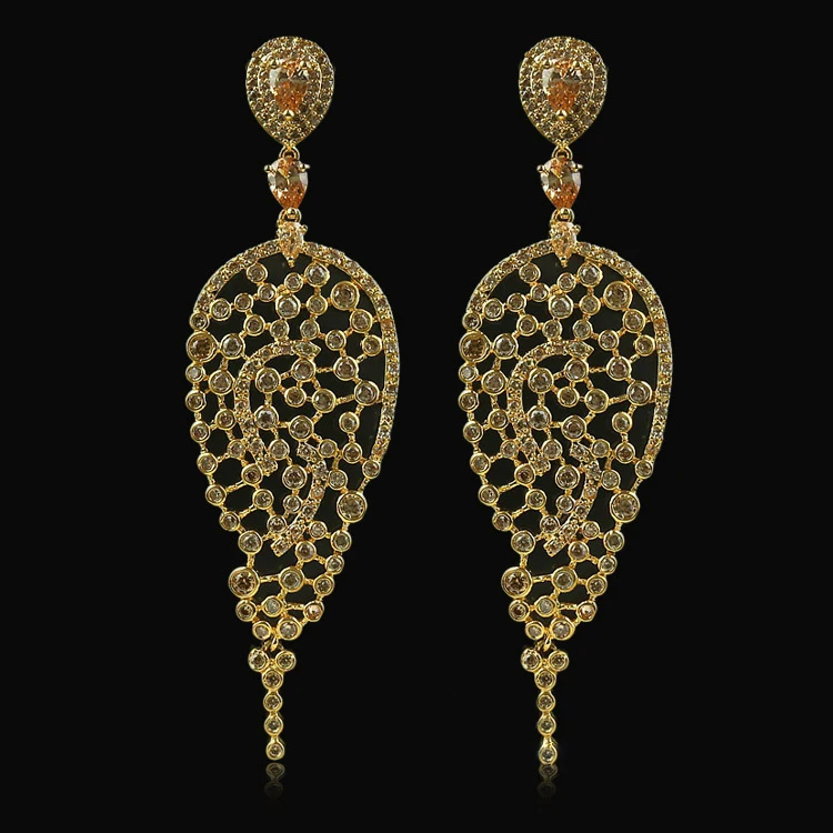 

vintage AAA quality CZ earrings gold earrings for women