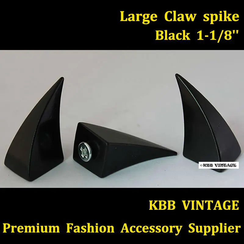 

6pc Large Black Dragon Claw Spike Screwback Studs L-D28