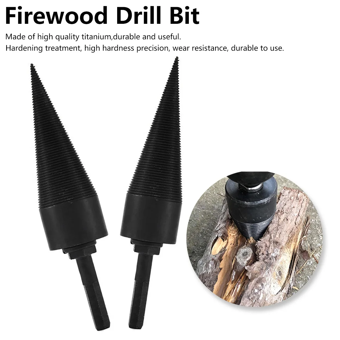 Household 38/45mm Electric Wood Machine Split Cone Drill Chopping Wood Drill Bit Drill drill bit set,titanium drill bit