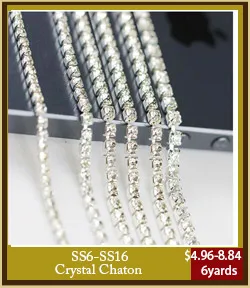 URORU Crystal AB Rhinestone Chain DIY Sew On Gold Base Density Trim Metal Cup Chains Accessories ss6 10yards/lot AM TAIDIAN