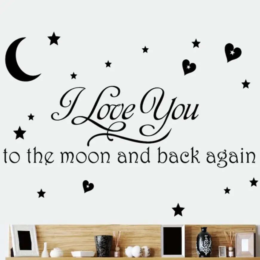 Домашний декор I Love You To Moon и Back Again Наклейка на стену художественное кухонное