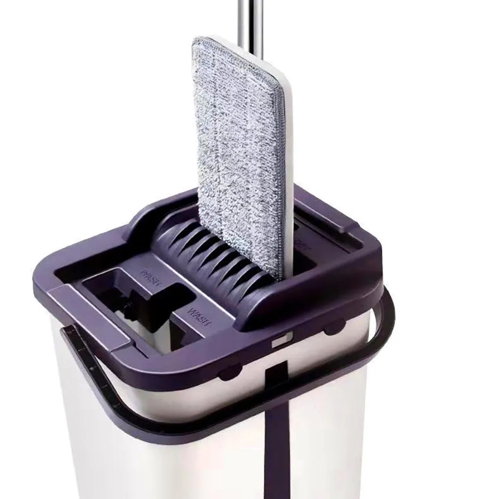 Flat Squeeze Magic Automatic Mop And Bucket Avoid Hand Washing Microfiber Cleaning Cloth Kitchen Wooden Floor Lazy Fellow Mop