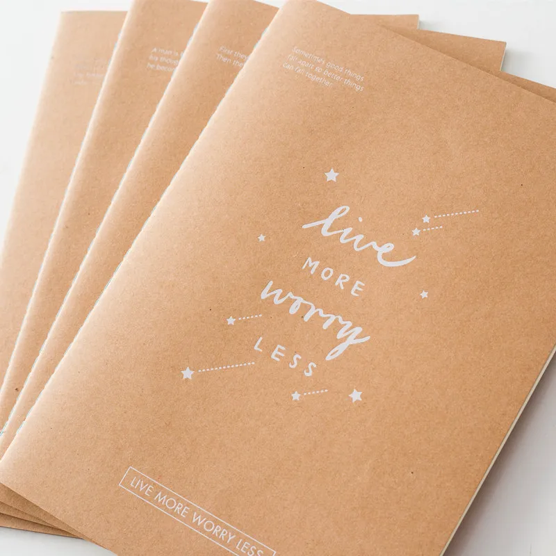 

Worry Less" Pack of 4 Student Exercise Books Lined Papers Freenote Office Study Business Notebook