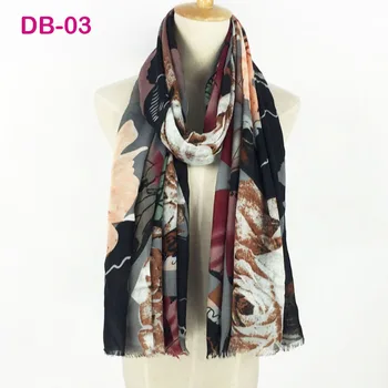 

2018 Butterfly Printed Design Fashion Gradient Colors Long Scarf Women Polyester Pashmina Thin Long Soft Cotton Scarf And shawl