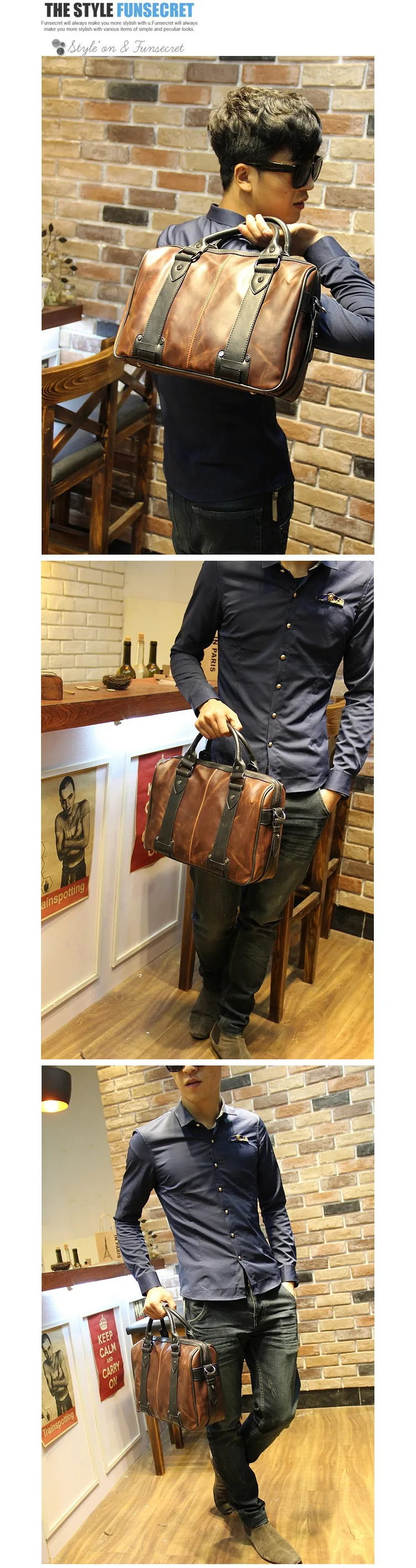High Quality leather men handbag