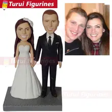 На заказ фото подарок изображение фигурки свадебный торт топппер bobblehead куколки статуэтки украшения дома Статуэтка из фотографий